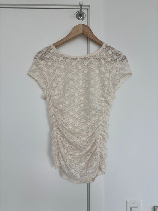 Free People Tops - Intimately Free People Lace Ruched Top | Size M | Ivory/Cream